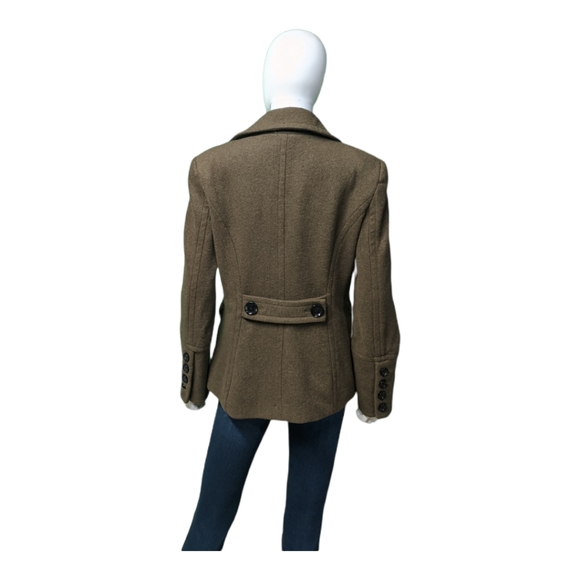MICHAEL Michael Kors Collared Peacoat Olive Green M - Picture 5 of 13